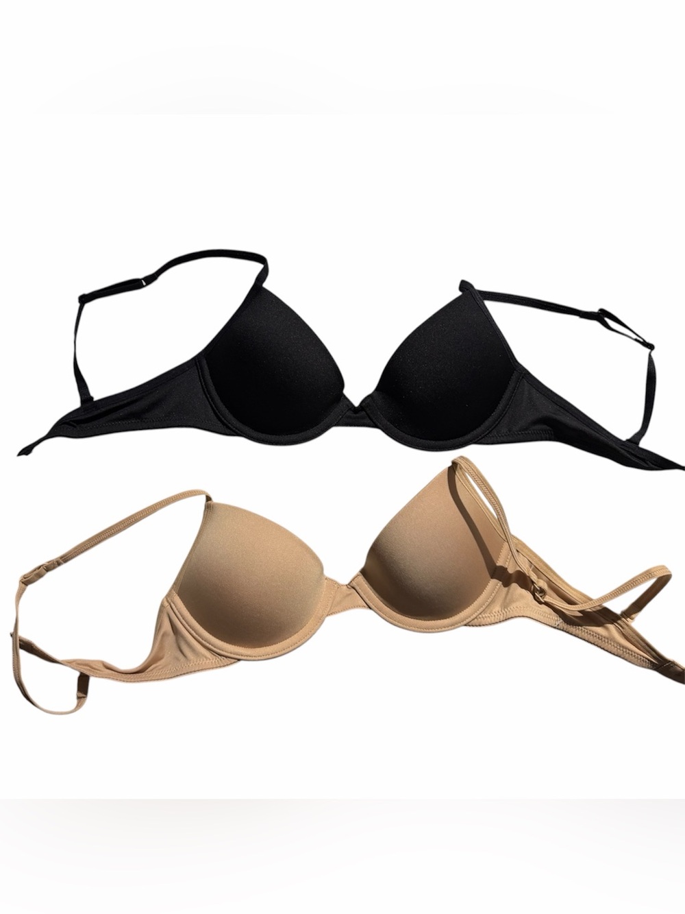 Hanes T-Shirt Underwire Bra - Black & Nude NWOT